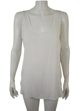 Lola & Sophie Eggshell White Split Back Tank Sleeveless